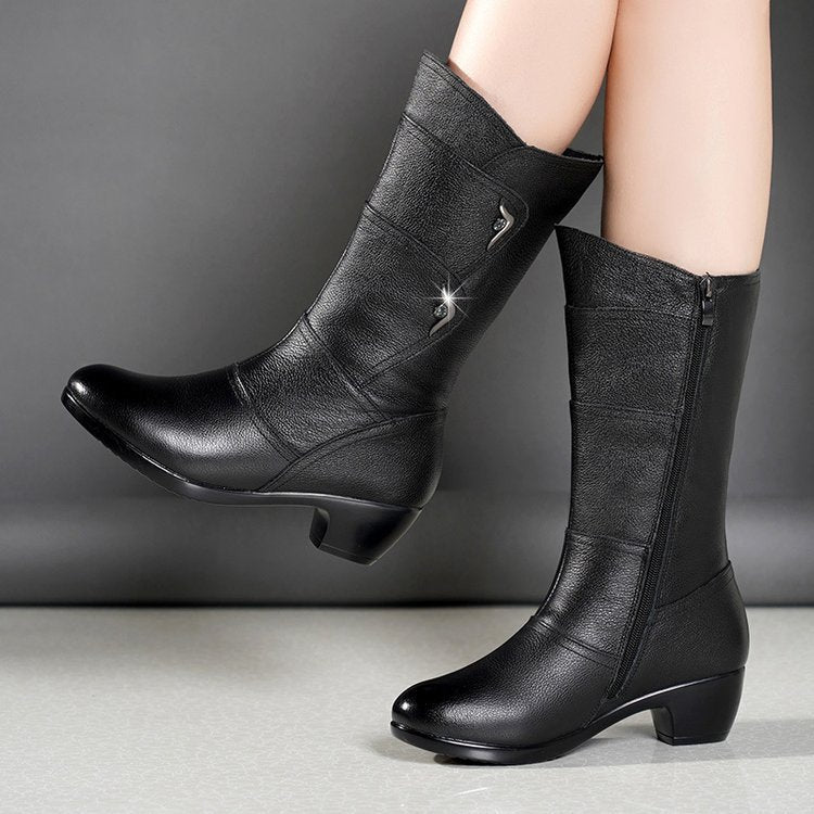 Women's Mid Calf Platform Ankle Boots