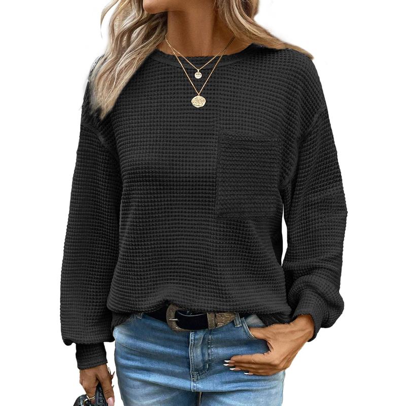 LIORA - Cozy Oversized Long Sleeve Crewneck Blouse