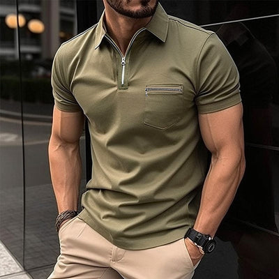 Kuno | Modernes Zip-Poloshirt