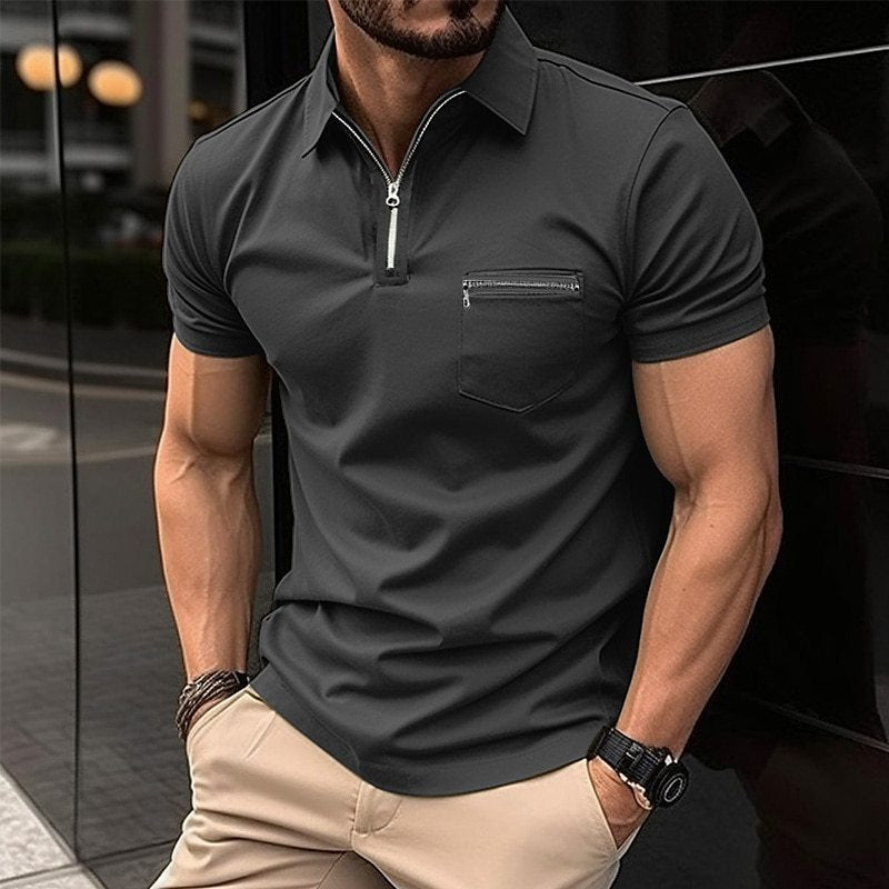 Kuno | Modernes Zip-Poloshirt