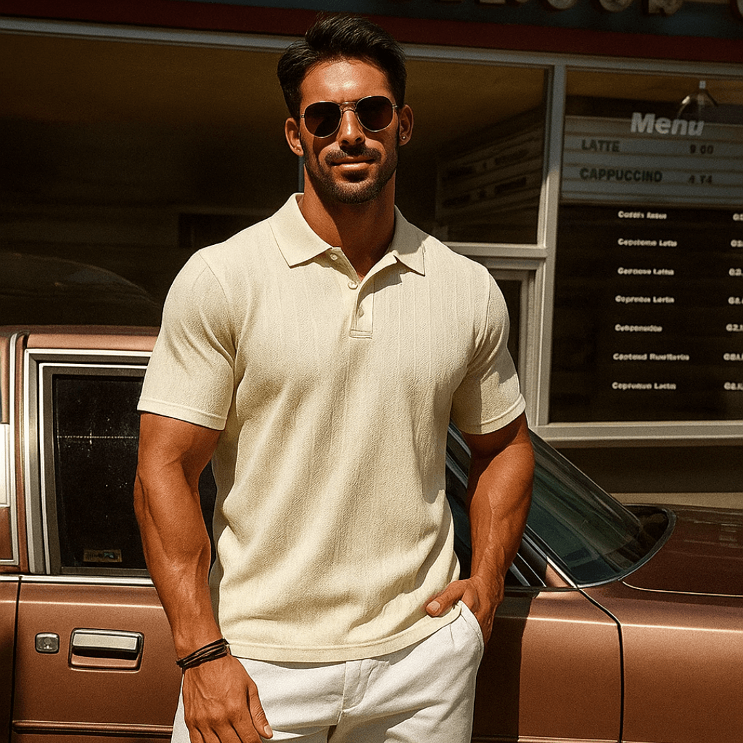 Polo en maille jacquard