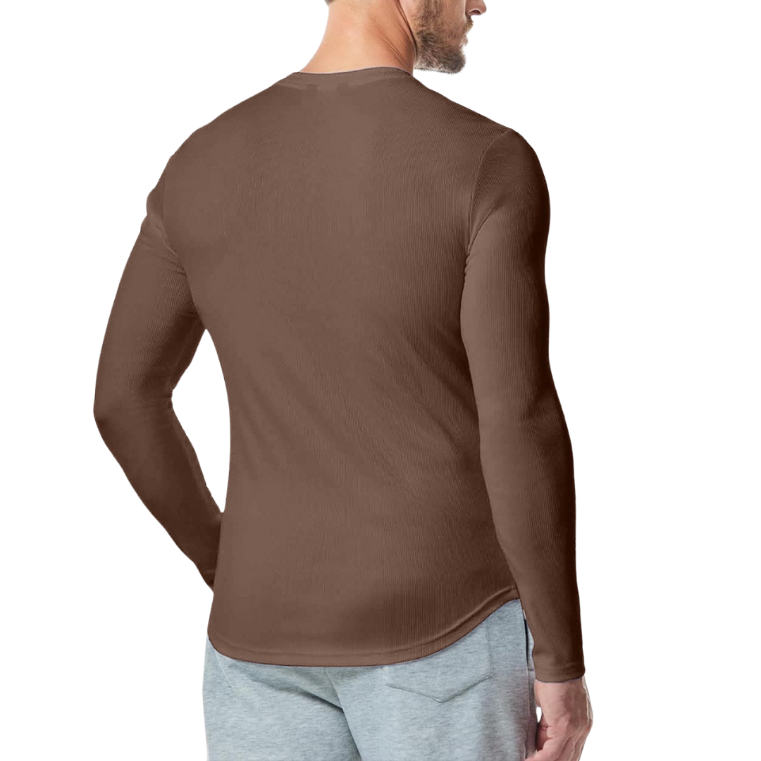 Langärmliges, strukturiertes Muskelshirt