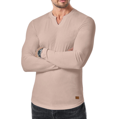 Langärmliges, strukturiertes Muskelshirt