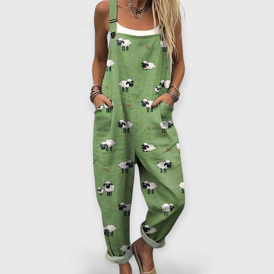 Mirosława | Women's Jumpsuit with Wide Legs