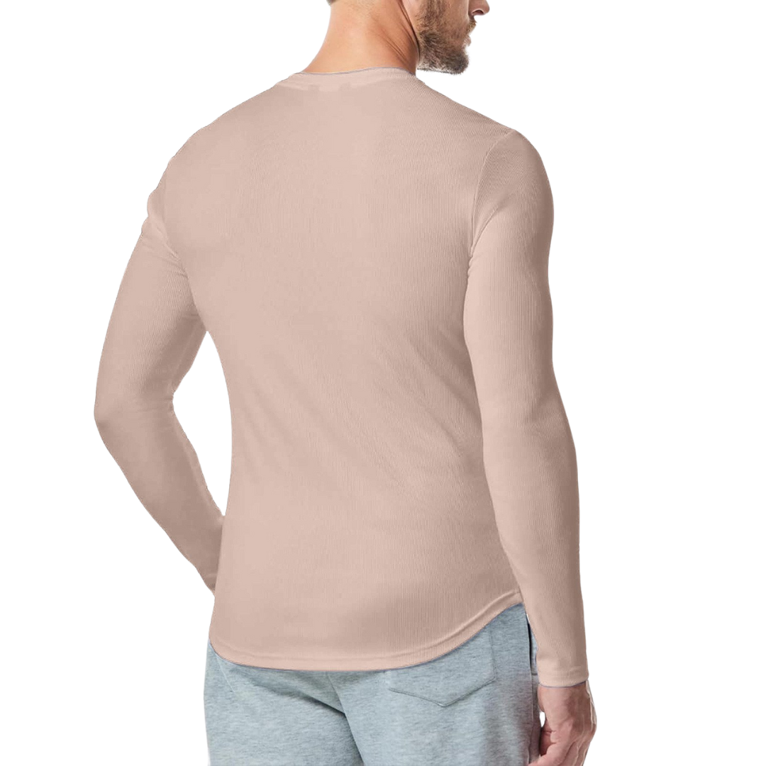 Langärmliges, strukturiertes Muskelshirt