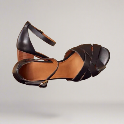 Emily | Offene Artisan-Sandale mit Keilabsatz