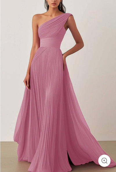 Ariella | One-Shoulder-Plissee-Abendkleid