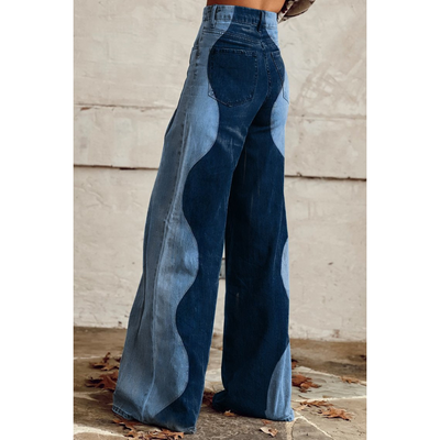 Damaris | Jeans mit weitem Bein und Wellenmuster