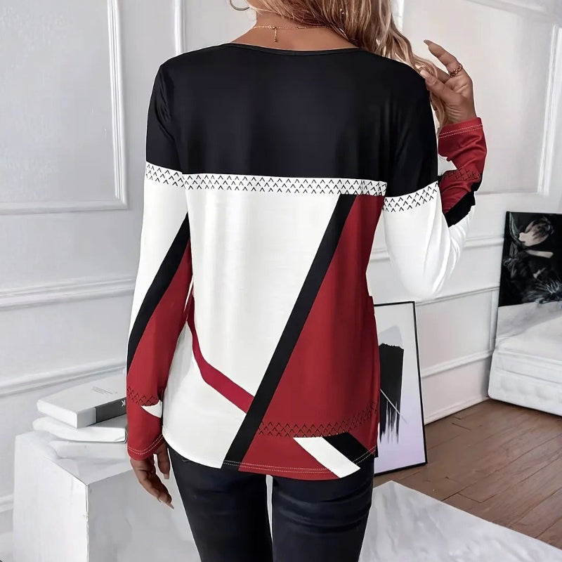 Lässiges T-Shirt mit Farbblock