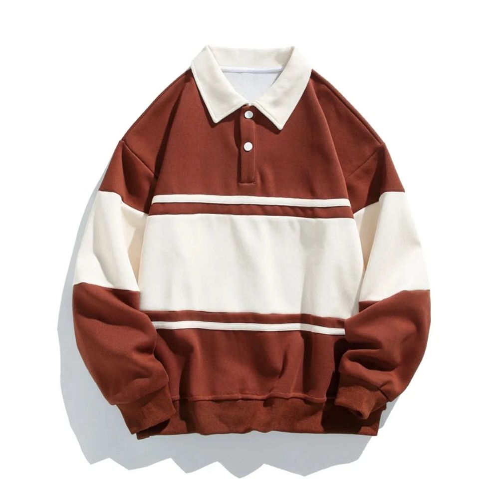 Gary | Gestreifter Poloshirt Sweatshirt