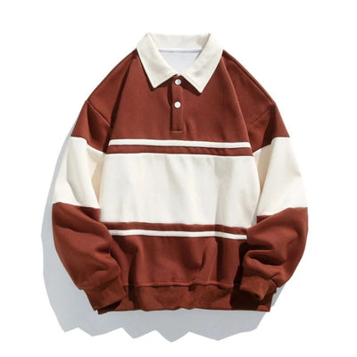 Gary | Gestreifter Poloshirt Sweatshirt