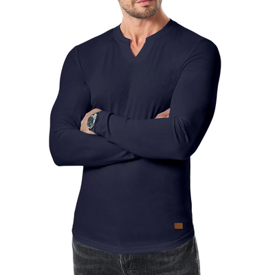 Langärmliges, strukturiertes Muskelshirt