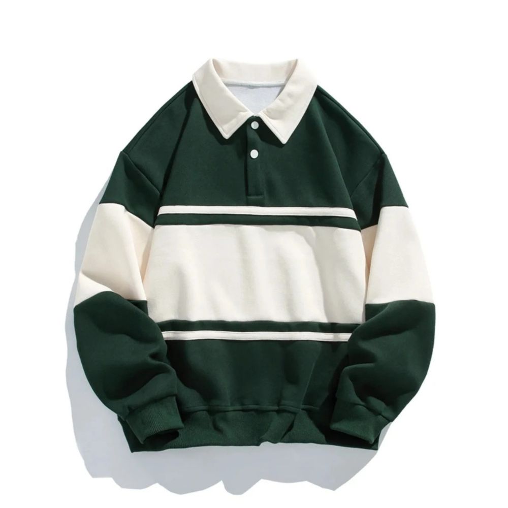 Gary | Gestreifter Poloshirt Sweatshirt