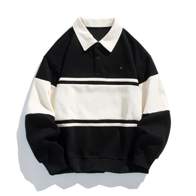 Gary | Gestreifter Poloshirt Sweatshirt