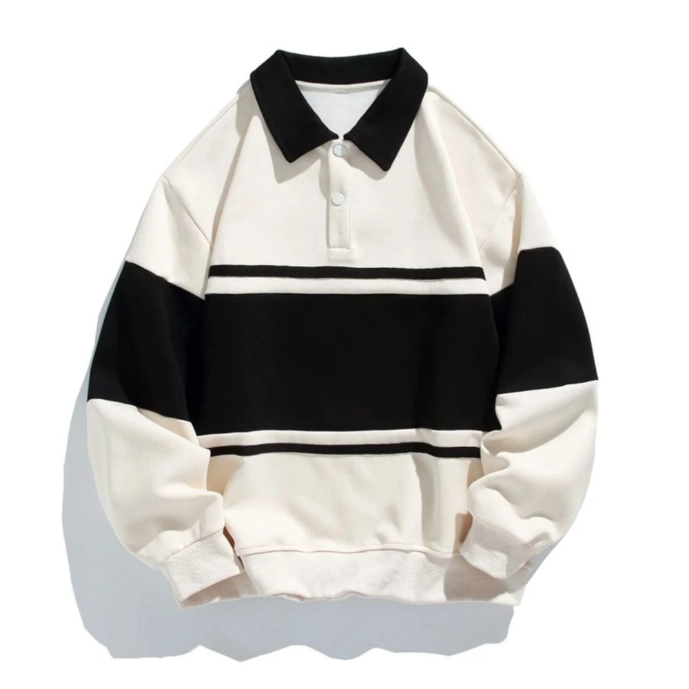 Gary | Gestreifter Poloshirt Sweatshirt