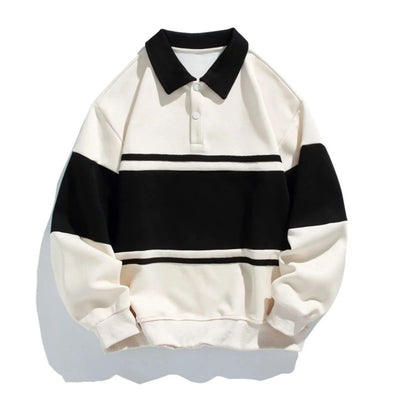 Gary | Gestreifter Poloshirt Sweatshirt