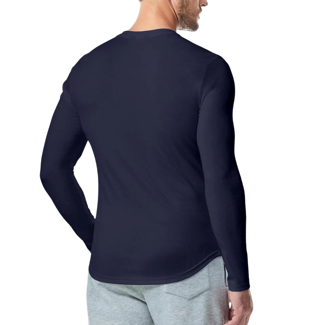 Langärmliges, strukturiertes Muskelshirt