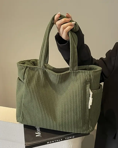 Tilda – Gerippte Tragetasche mit Kordeldetail