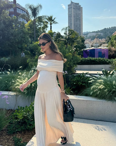 Amara | Plissiertes Maxikleid für Schwangere