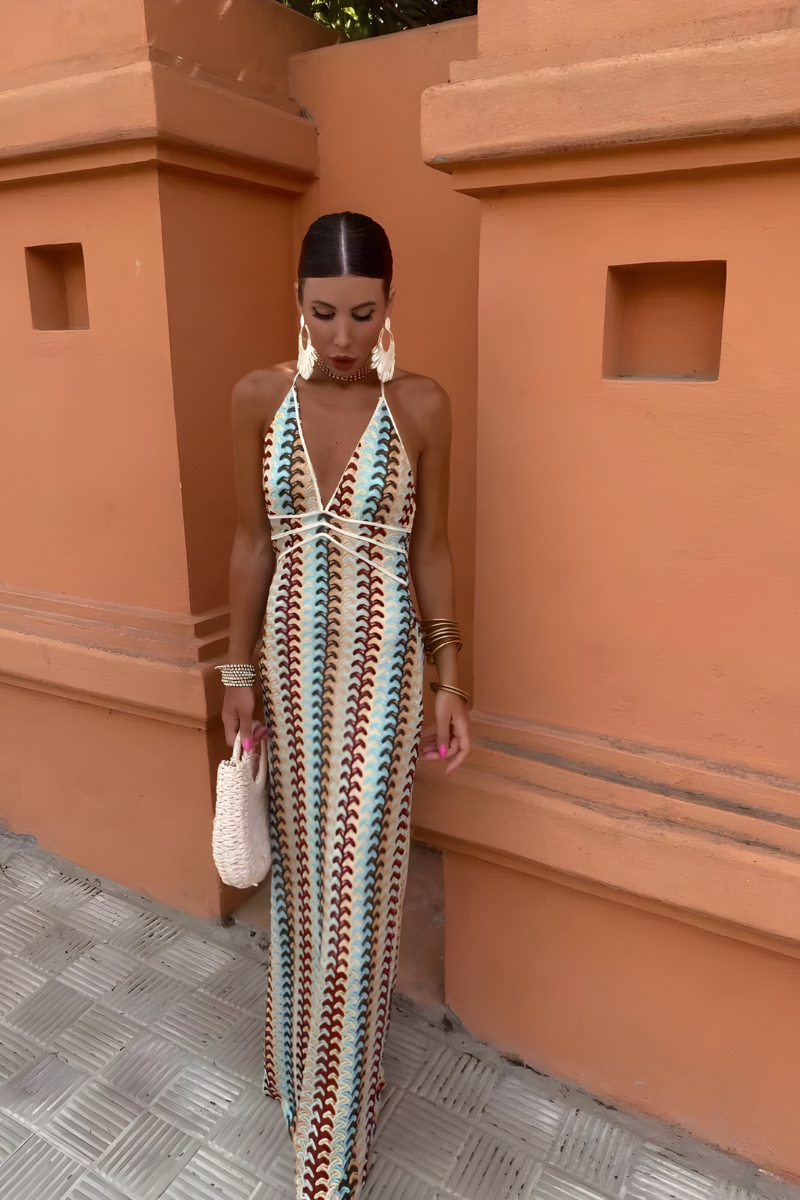 Solena™ | Boho-Maxikleid mit offenem Rücken