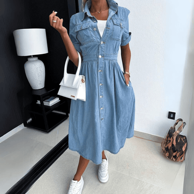 Tessa | Stilvolles Midikleid aus Denim