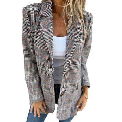 Karierter Damen-Blazer im Oversize-Look