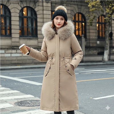 Women's Winter Jacket with Hood and Soft Collar