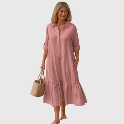 Cavell – Kleid mit Kragen und fließendem Saum