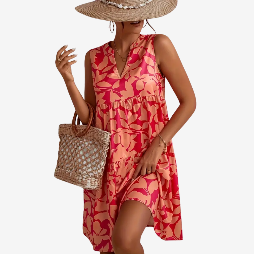Noréa Midi-Kleid mit ausgestelltem Blumenmuster