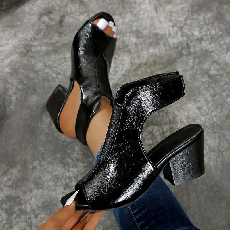 Damen-Sandalen zum Hineinschlüpfen mit Römersandalen