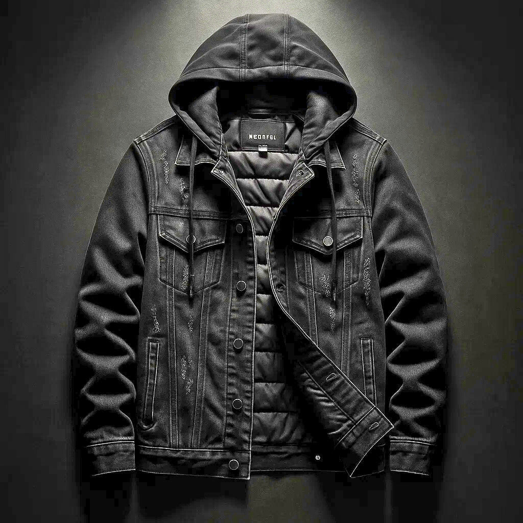 Isaac | Gefütterte Jeansjacke mit Kapuze
