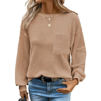 LIORA - Cozy Oversized Long Sleeve Crewneck Blouse