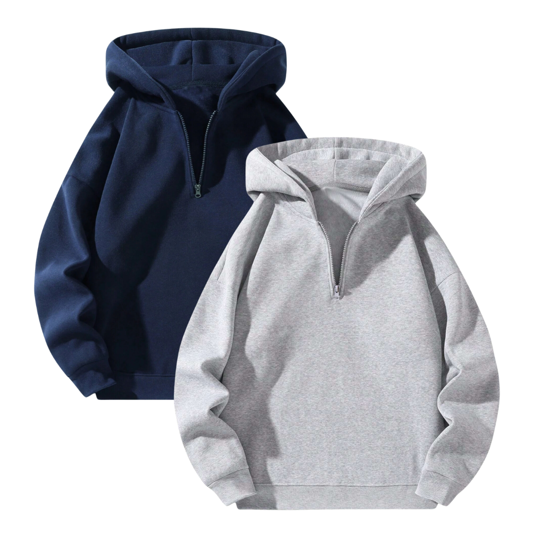 Sweat à capuche essentiel à demi-zip