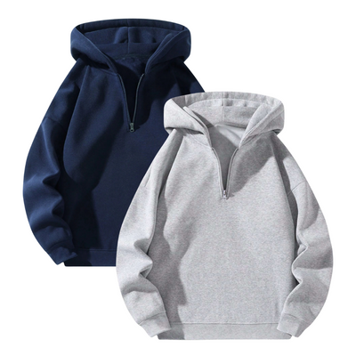 Sweat à capuche essentiel à demi-zip