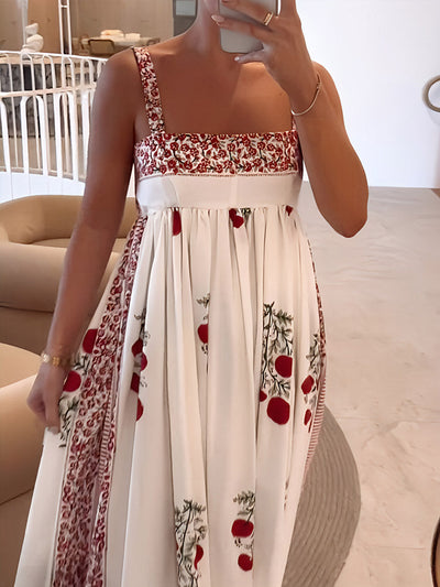 Heidi | Schickes drapiertes ärmelloses Maxikleid