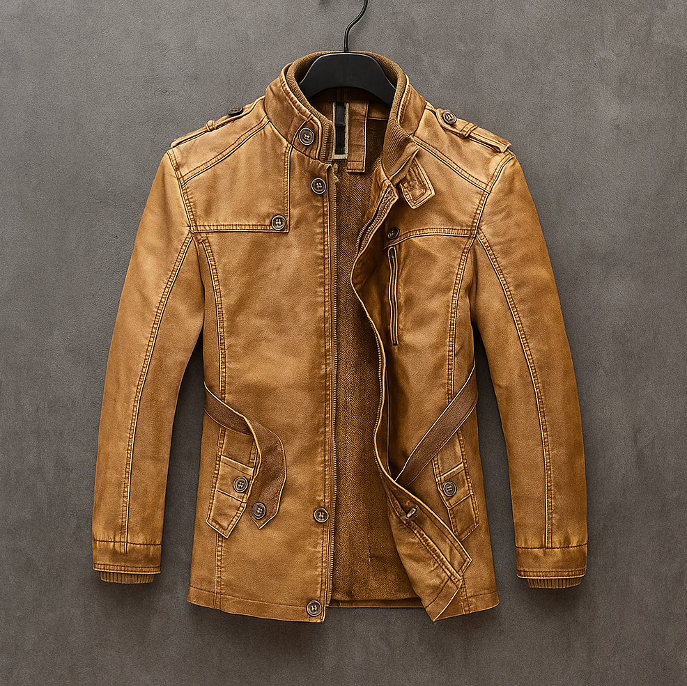 LARSON LEATHER LONG COAT