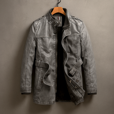 LARSON LEATHER LONG COAT