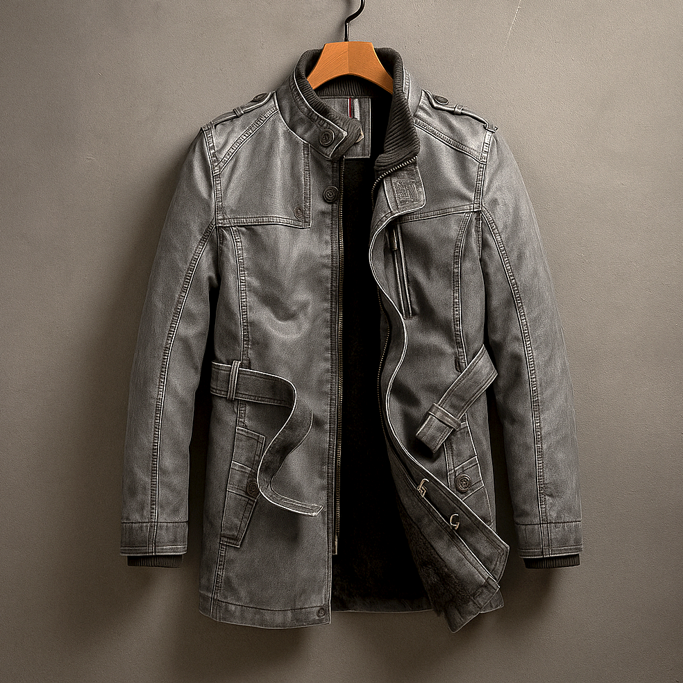 LARSON LEATHER LONG COAT