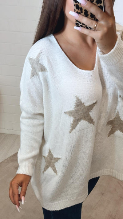Sternen Strickpullover
