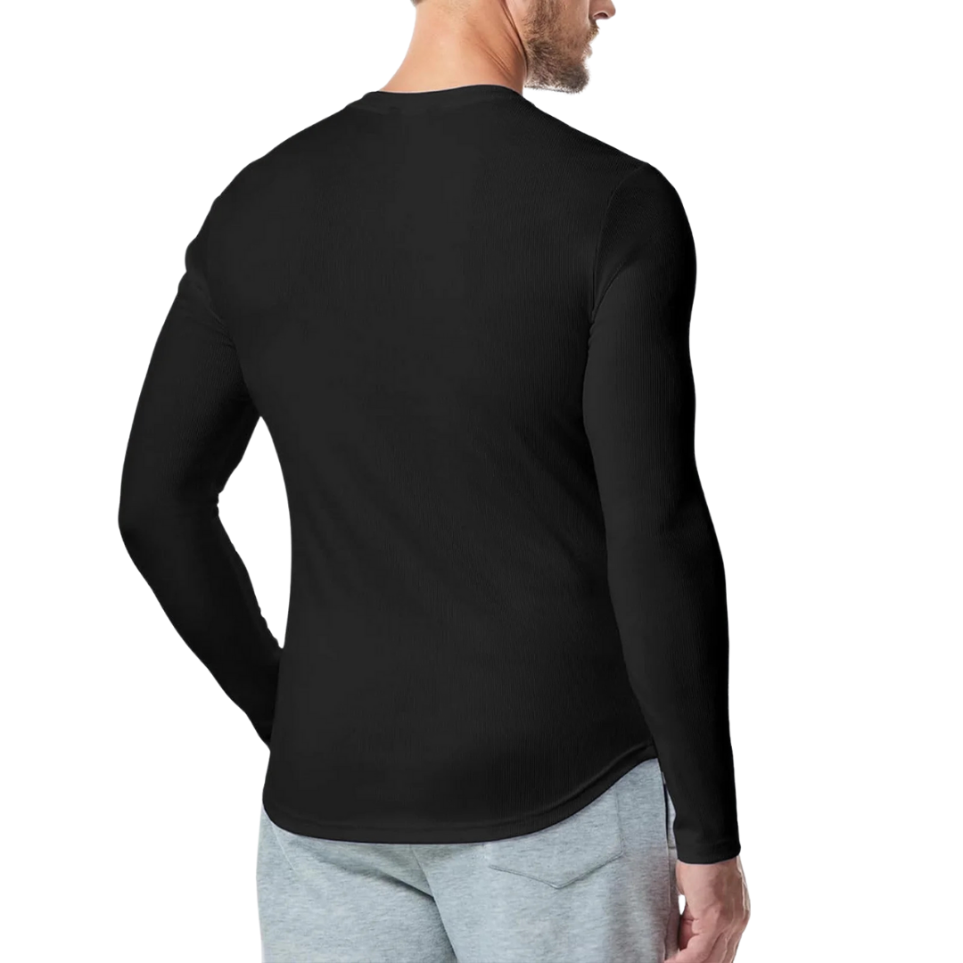 Langärmliges, strukturiertes Muskelshirt