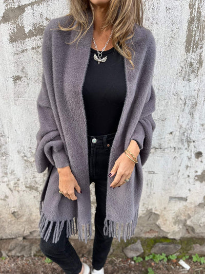 Women's Long Sleeve Fringe Coat Casual