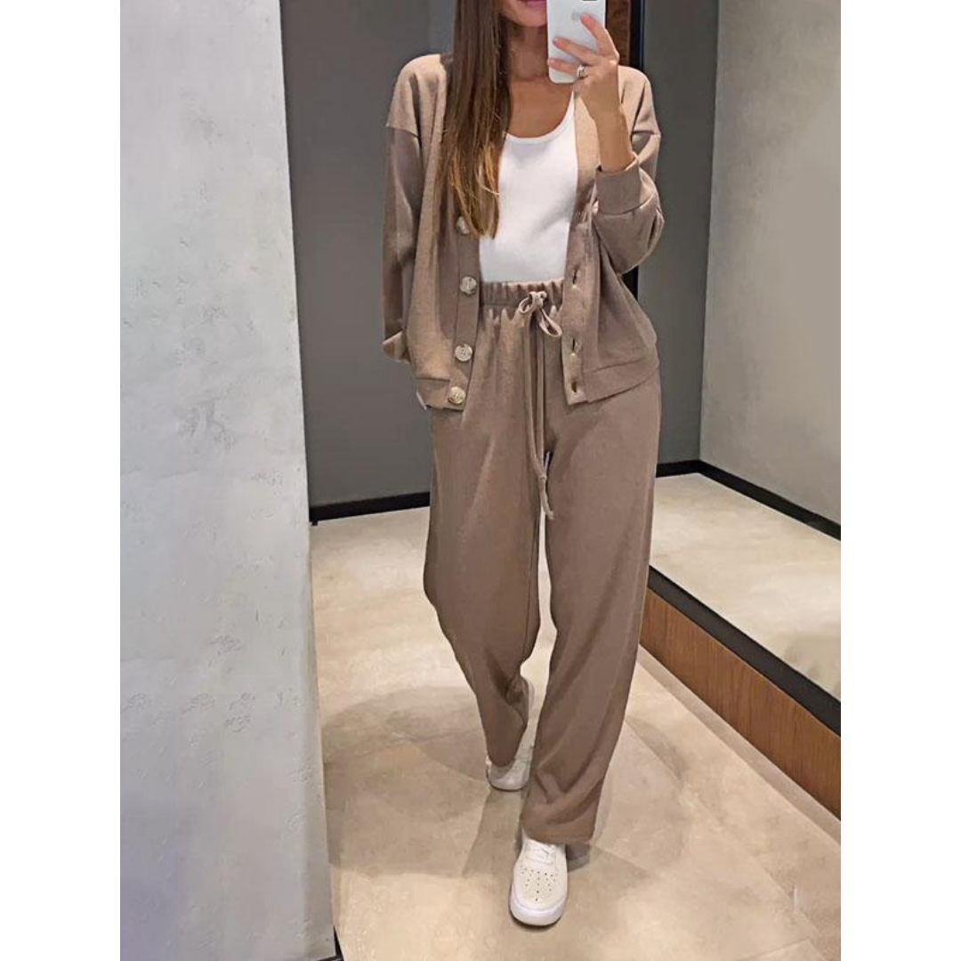 Ilmara | Elegantes Set aus Strickjacke und Hose