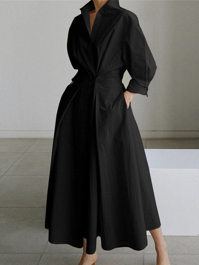 Mila | Stilvolles Hemd-Maxikleid