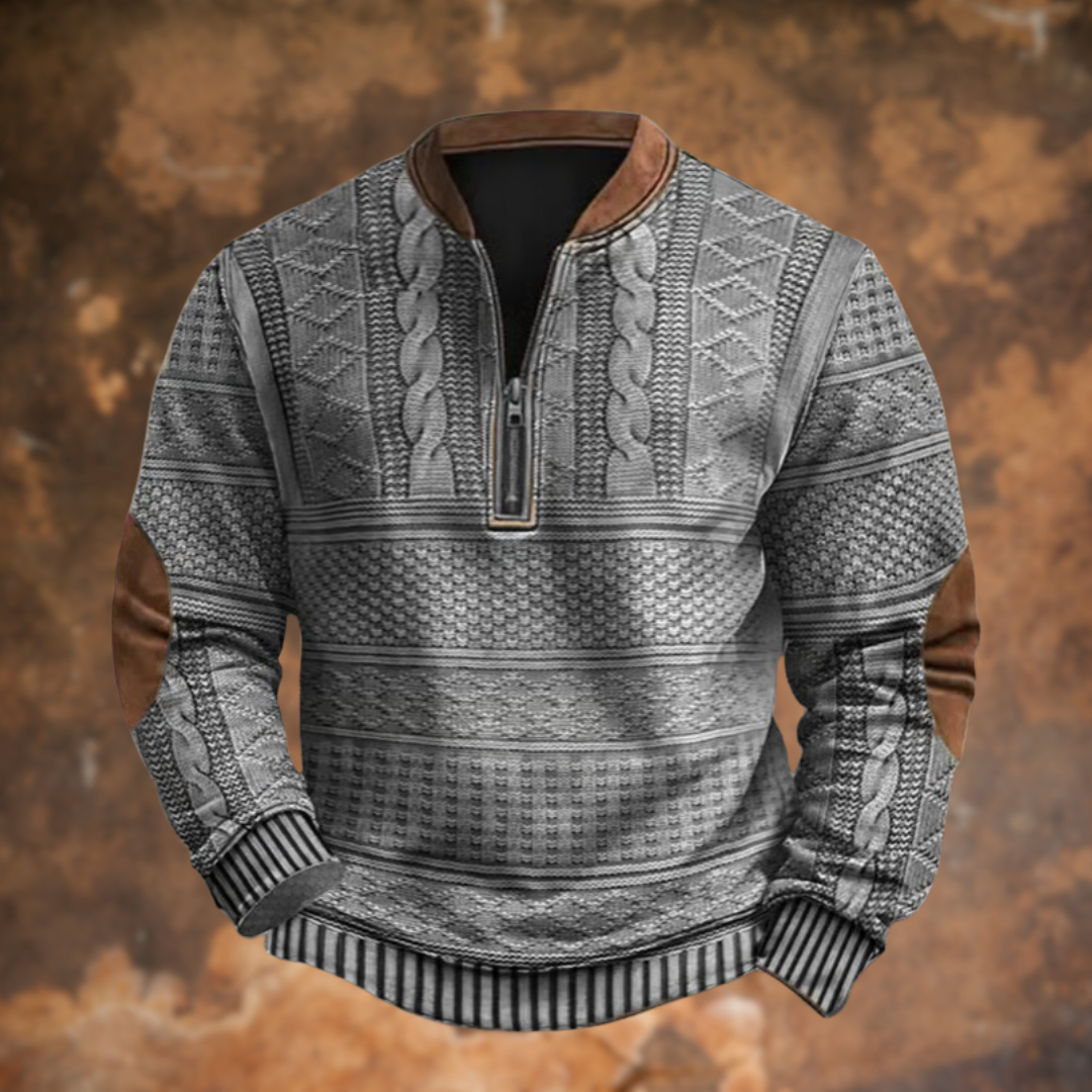 Anton – Strickpullover mit Reißverschluss-Detail
