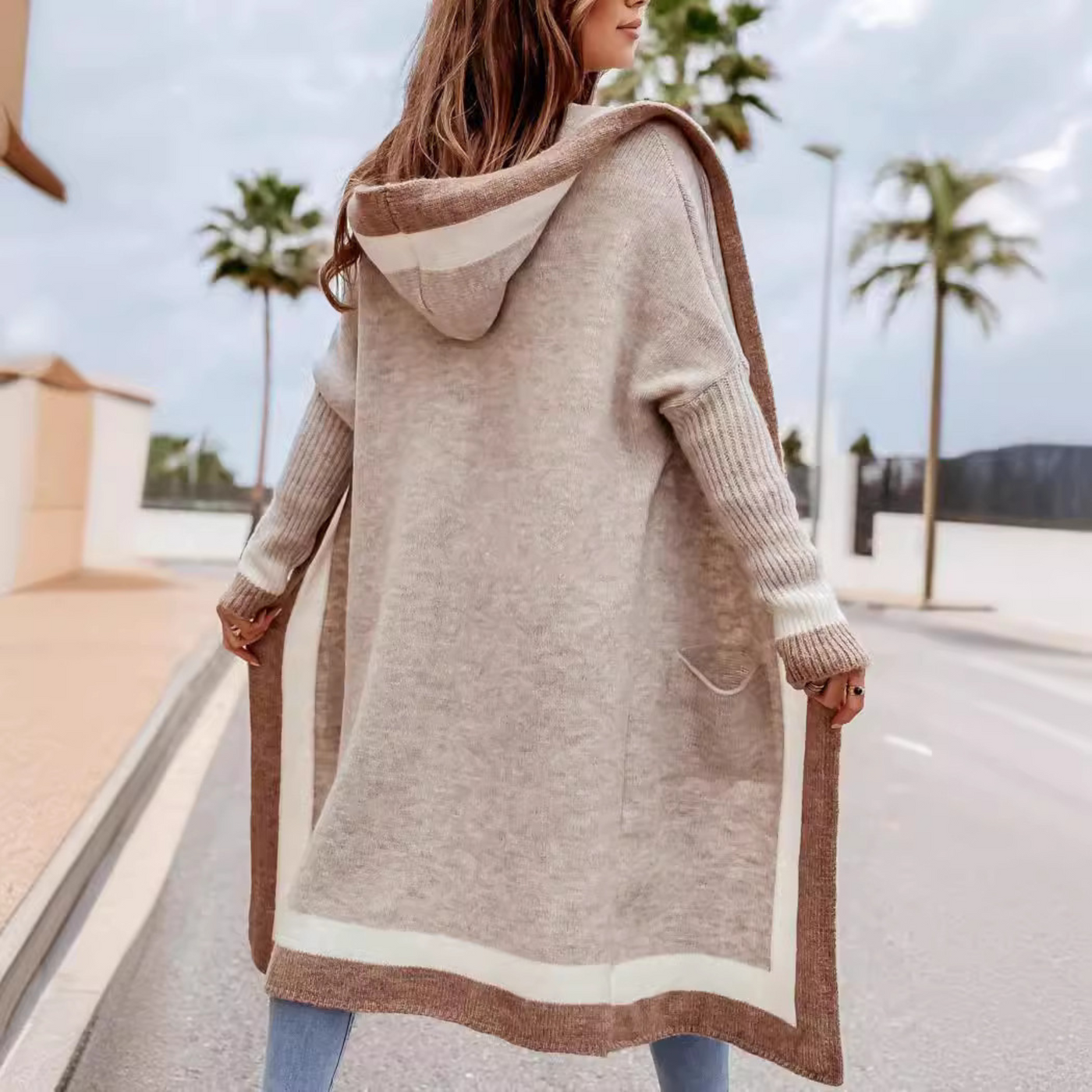 Sarah | Oversize Strickjacke mit Kapuze