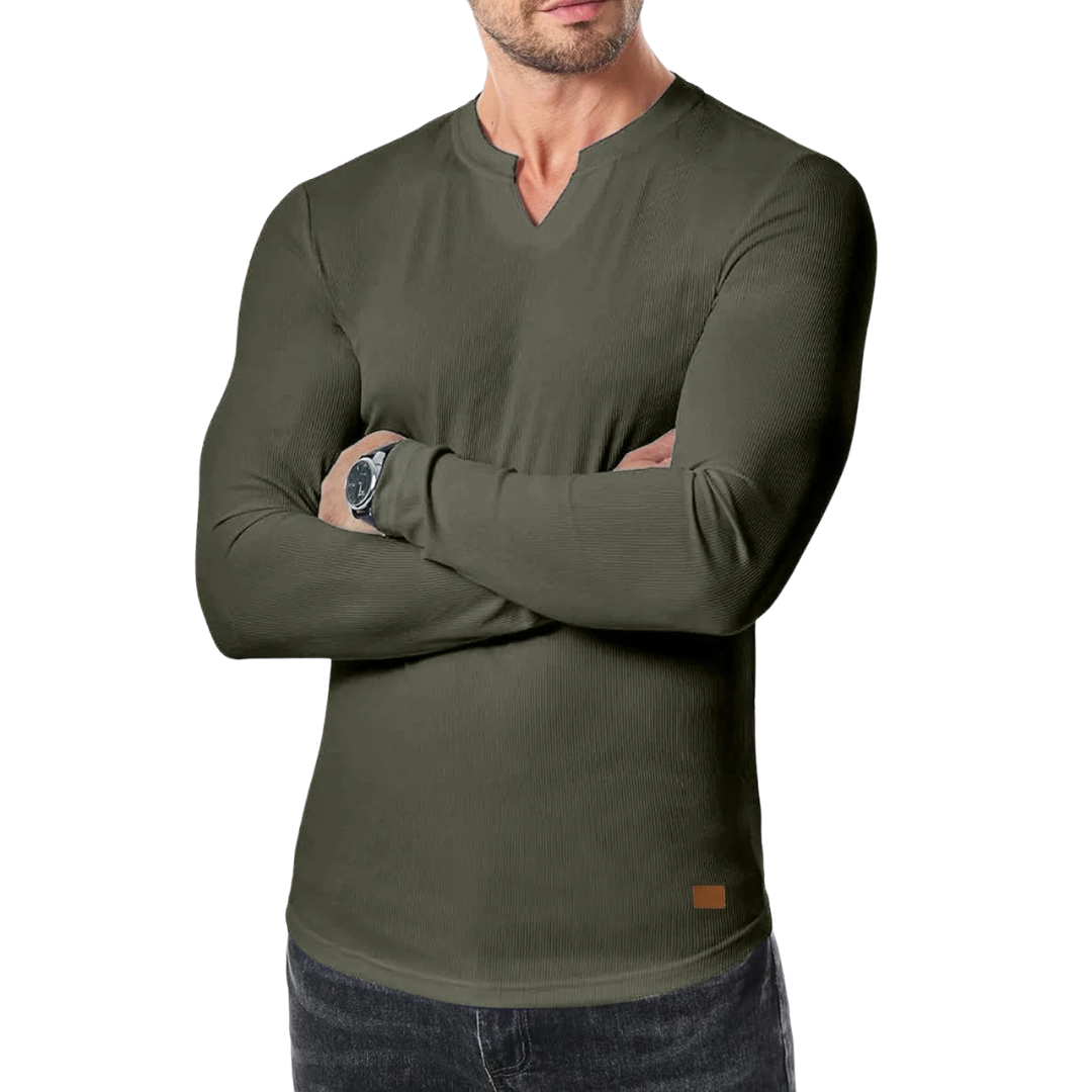 Langärmliges, strukturiertes Muskelshirt