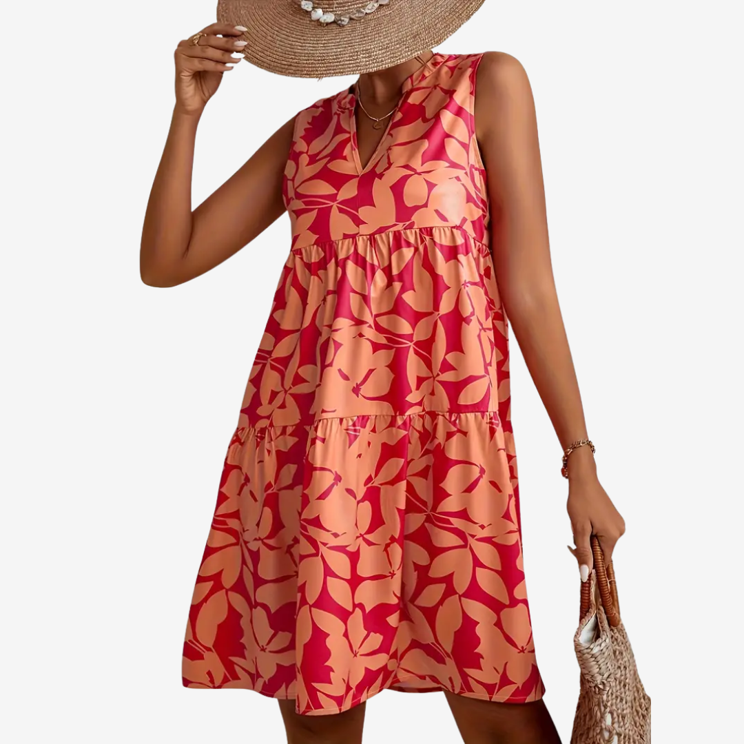 Noréa Midi-Kleid mit ausgestelltem Blumenmuster