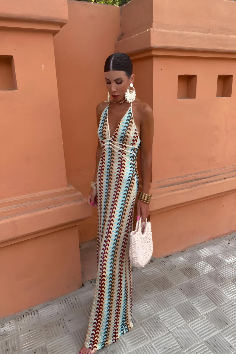 Solena™ | Boho-Maxikleid mit offenem Rücken