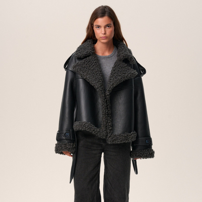 Elvira | Gürtelmantel aus Shearling