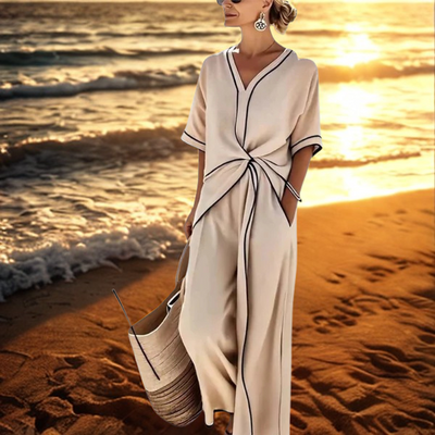 Joanna | Eleganter Jumpsuit mit Kontrastbesatz